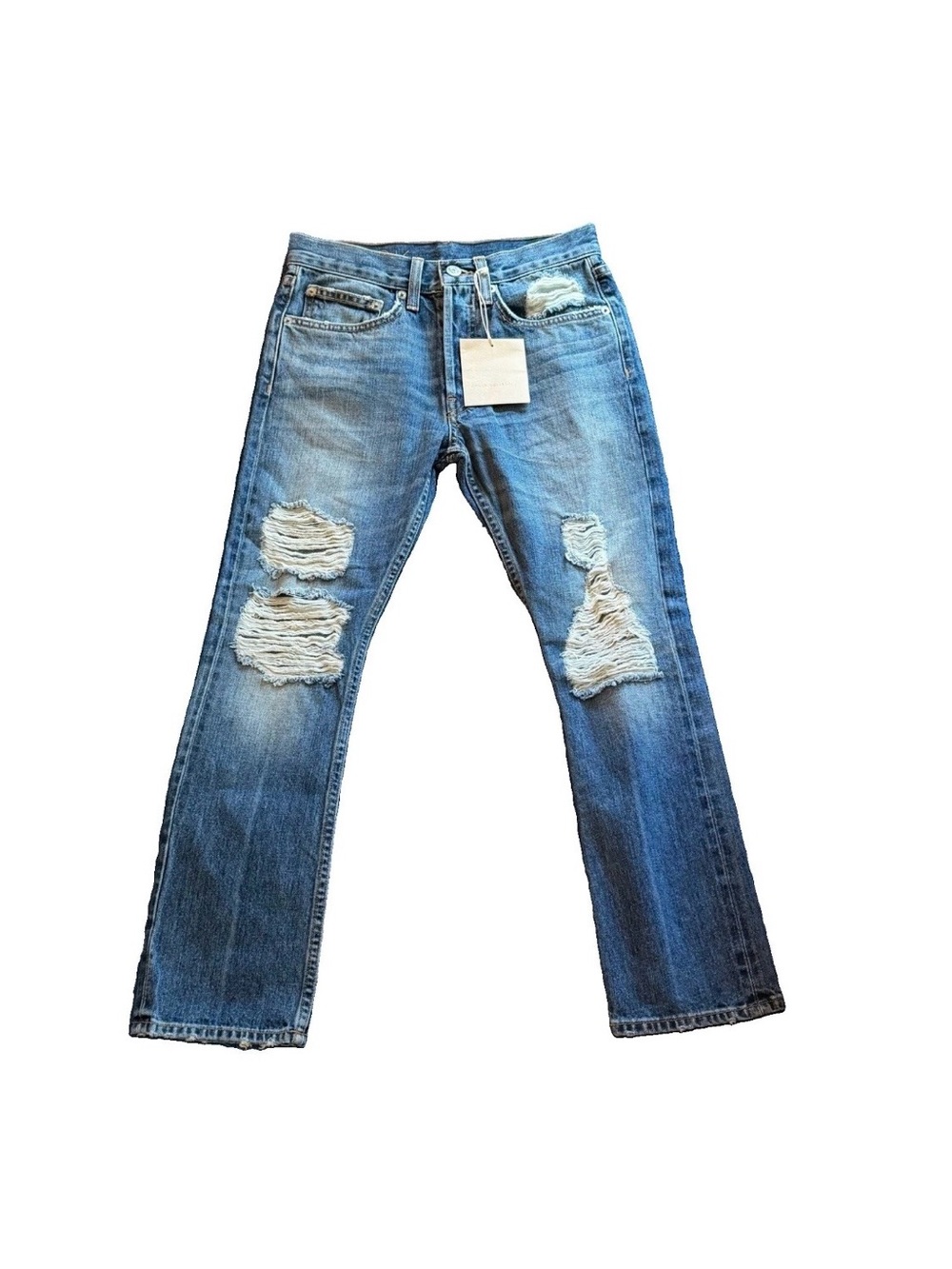 Brock Collection Distressed Jeans Size 0 Japanese Selvedge 100% Cotton Denim NWT